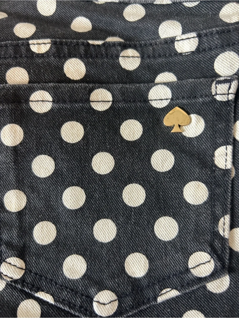 Kate Spade Broome Street Polka Dot Skinny Jeans Black White Women’s Made USA
